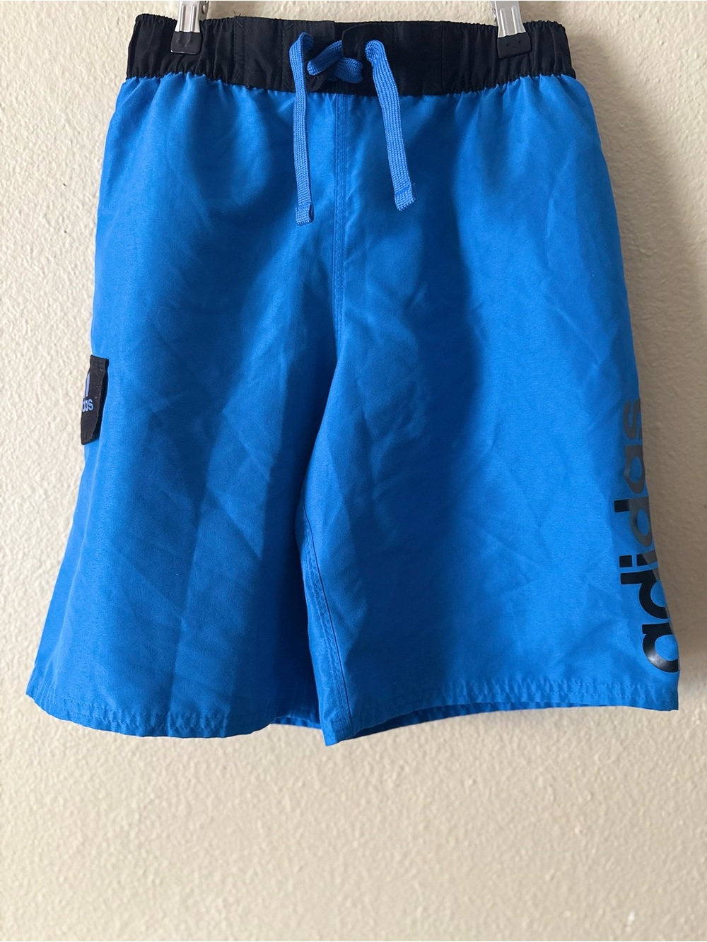 Adidas Boys Royal Blue Swim Trunks Large Mesh Lined Athletic Shorts